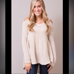Elan Cold Shoulder Sweater